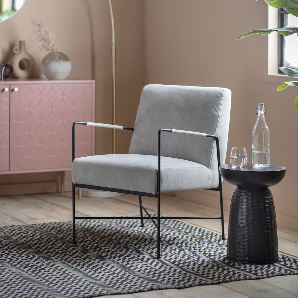 Product photograph of Gallery Interiors Erez Armchair Grey from Olivia's