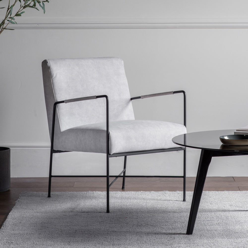 Product photograph of Gallery Interiors Erez Armchair White from Olivia's