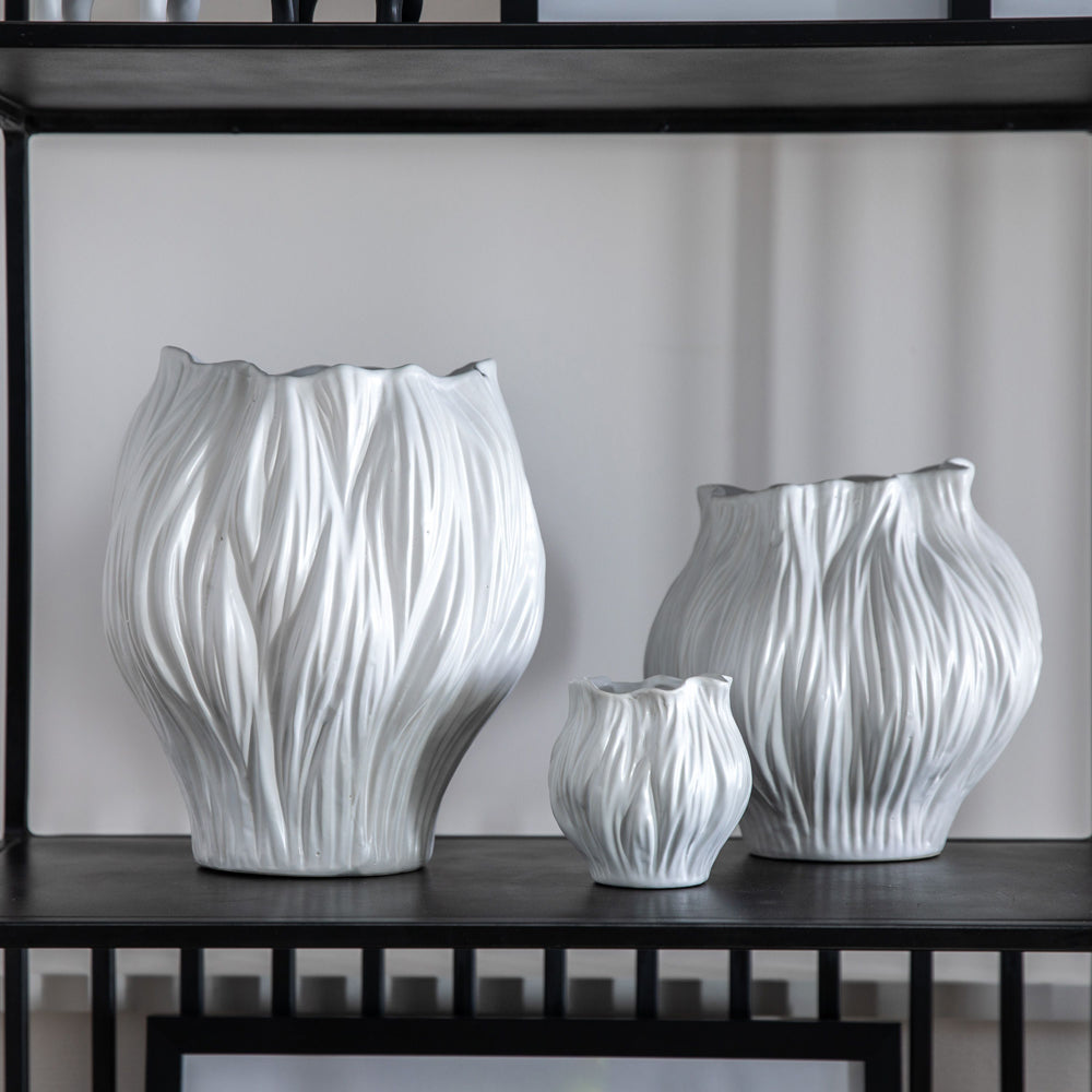 Product photograph of Gallery Interiors Florence Vase White Small from Olivia's