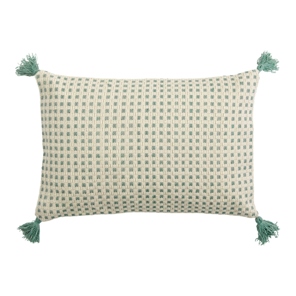 Gallery Interiors Fontana Tassel Cushion Green