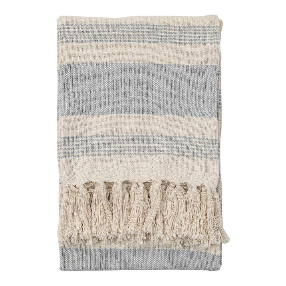 Gallery Interiors Garnette Stripe Stripe Throw Grey