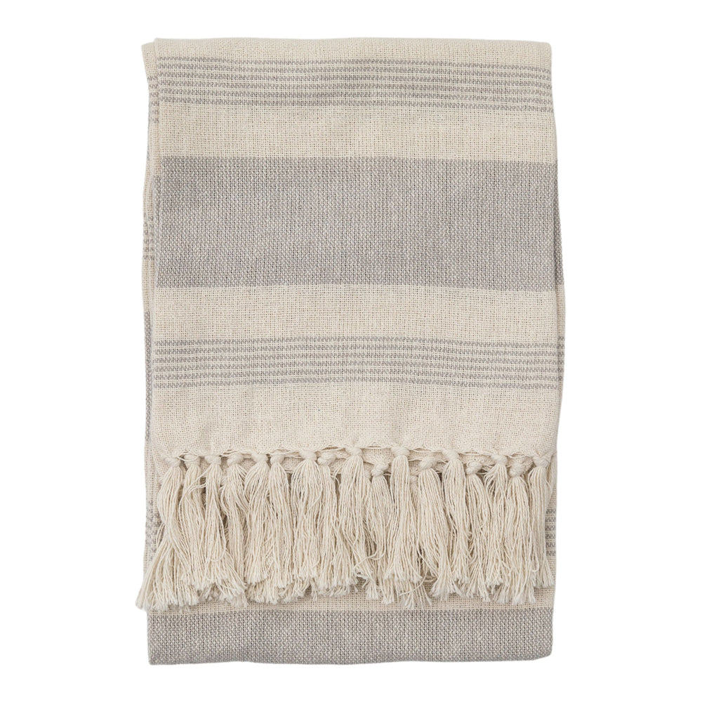 Gallery Interiors Garnette Stripe Stripe Throw Taupe Outlet