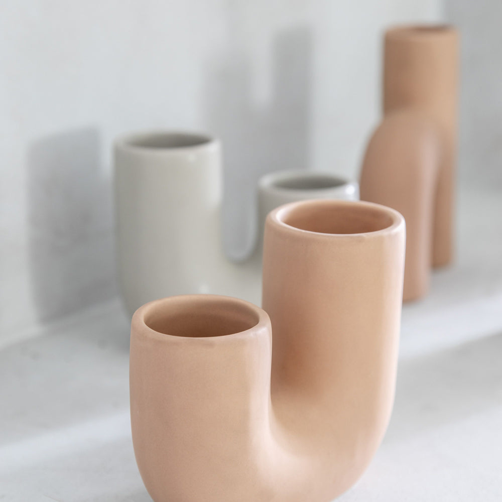 Product photograph of Gallery Interiors Harland Vase Beige from Olivia's.