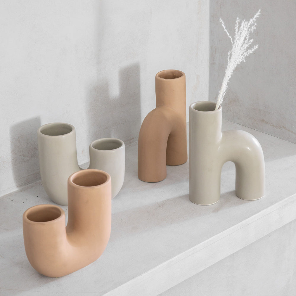 Product photograph of Gallery Interiors Harland Vase Grey from Olivia's