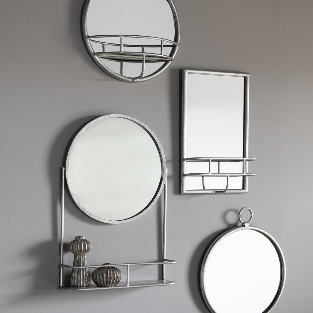 Gallery Interiors Isaac Rectangle Mirror Silver