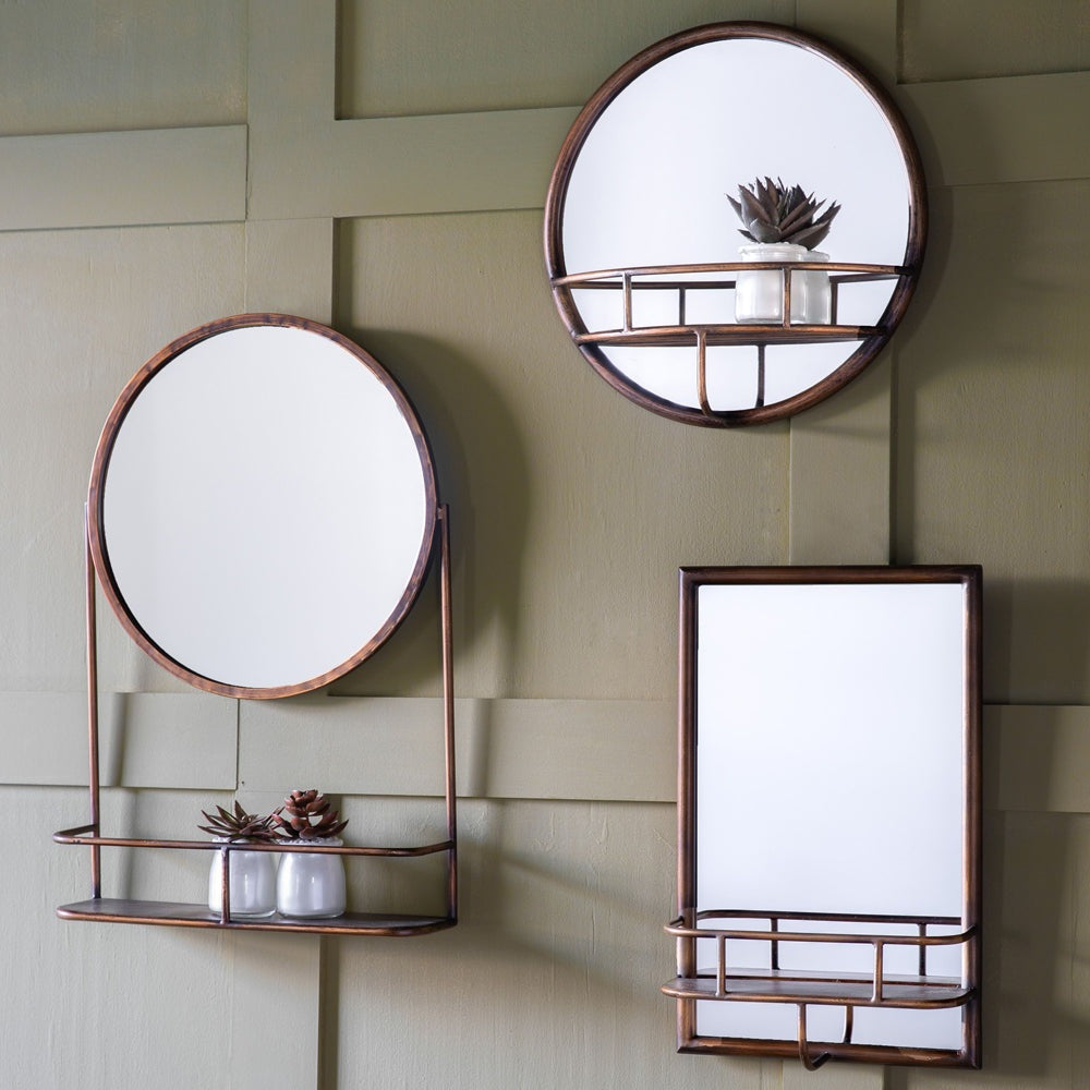 Product photograph of Gallery Interiors Isaac Round Mirror Bronze from Olivia's