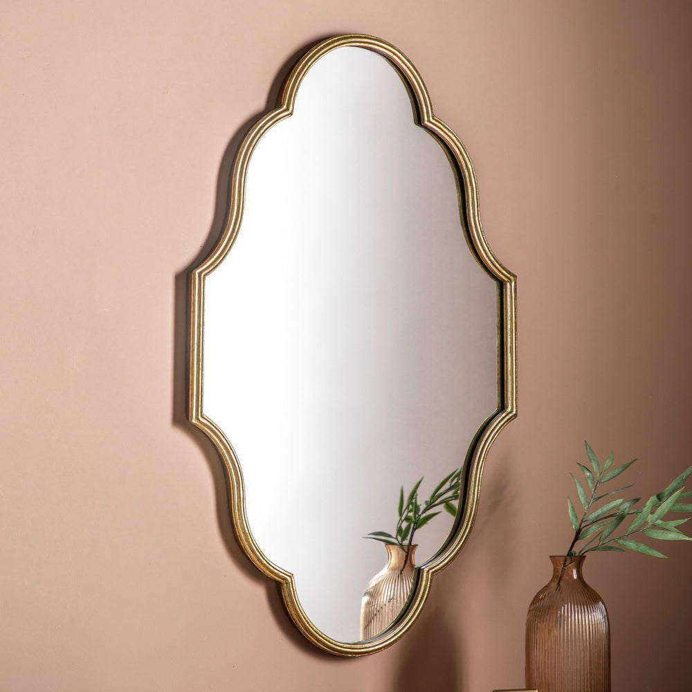 Product photograph of Gallery Interiors Kali Wall Mirror In Gold from Olivia's.