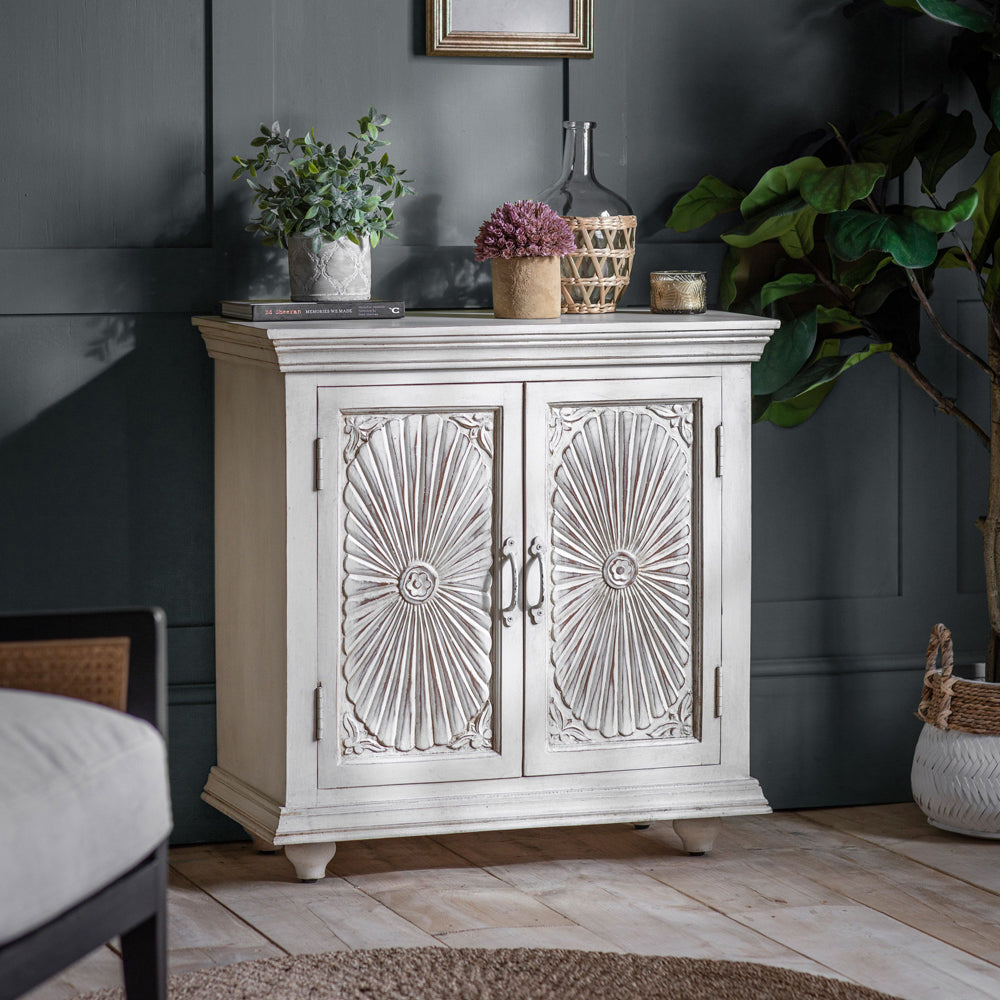 Product photograph of Gallery Interiors Kamilla 2 Door Sideboard In White from Olivia's.