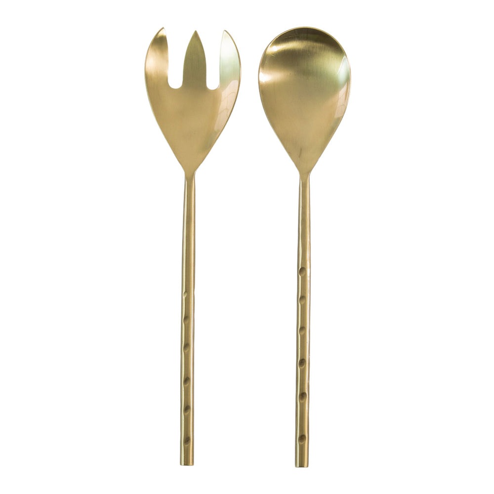 Product photograph of Gallery Interiors Set Of 2 Kord Salad Servers Matt Gold from Olivia's