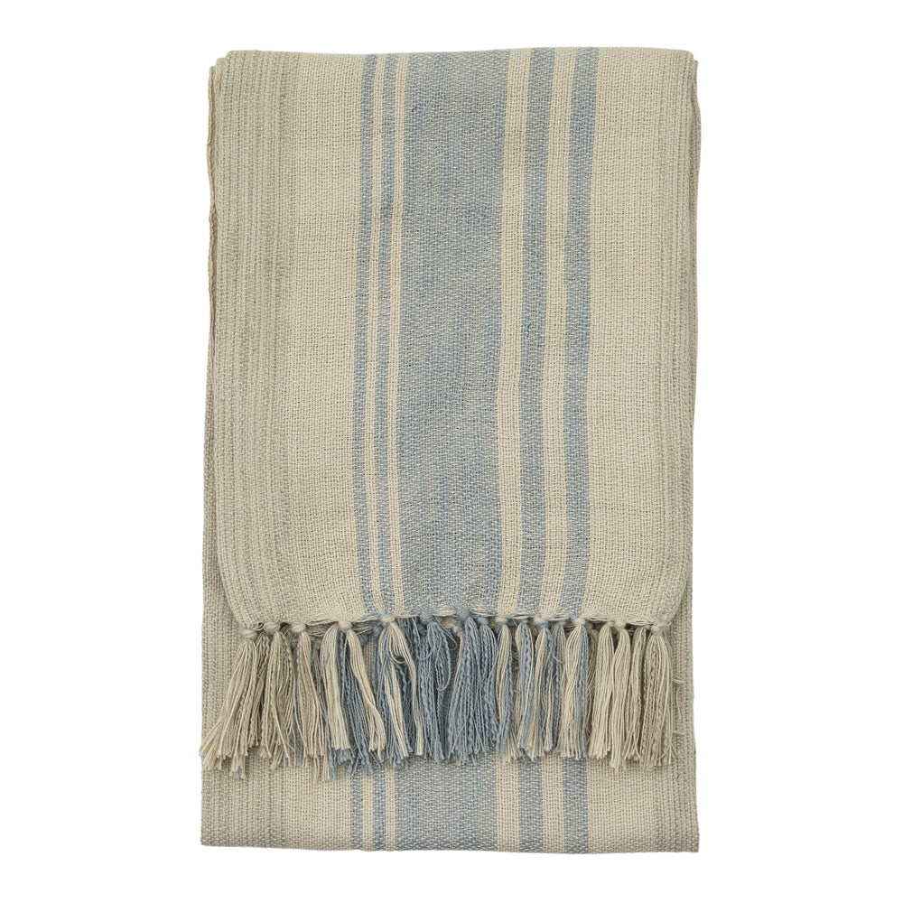 Gallery Interiors Lalla Stripe Throw Light Blue