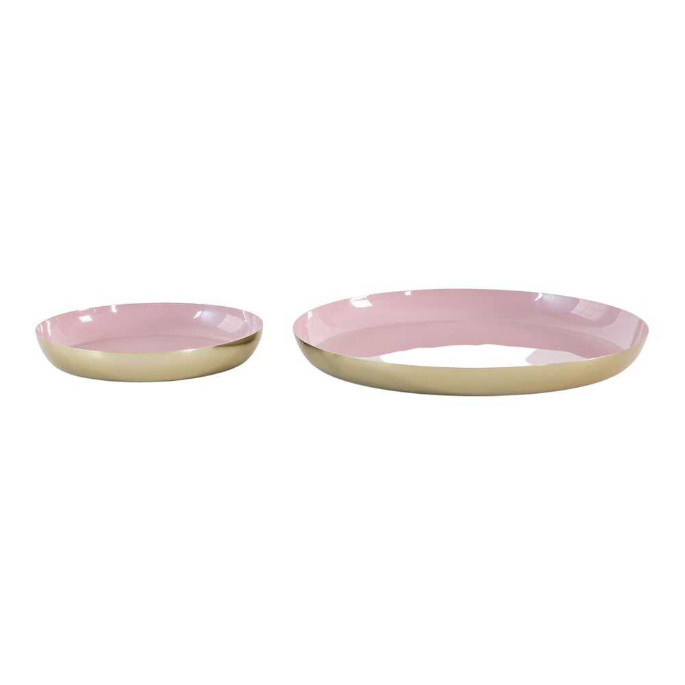 Product photograph of Gallery Interiors Set Of 2 Lovell Trays Pink Gold from Olivia's