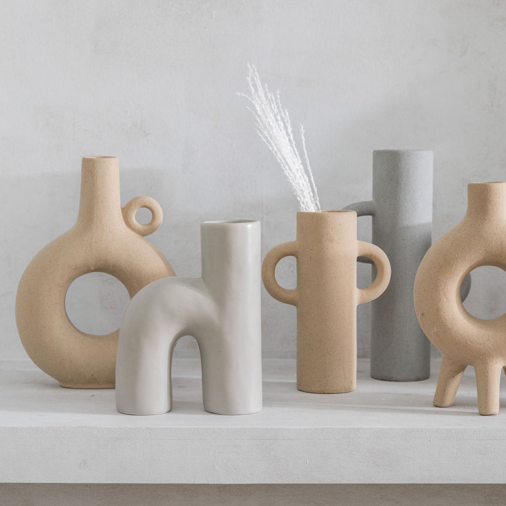 Product photograph of Gallery Interiors Lucien Vase Grey from Olivia's