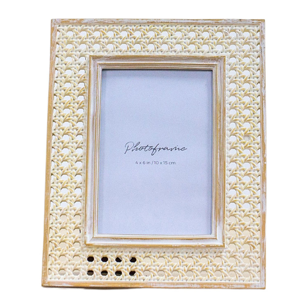 Product photograph of Gallery Interiors Mallory Photo Frame Rattan Effect Natural Large from Olivia's