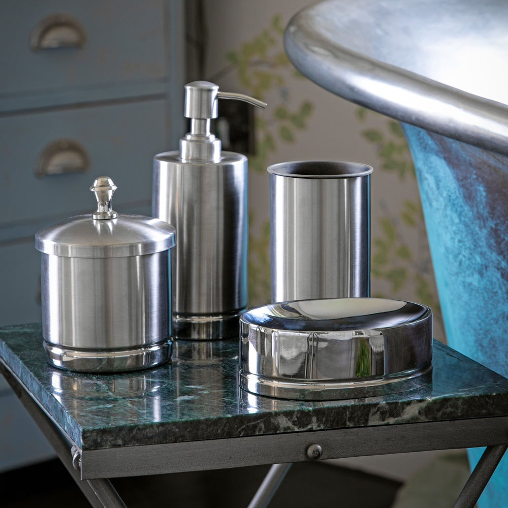 Product photograph of Gallery Interiors Set Of 4 Mckinley Bathroom Set Silver from Olivia's