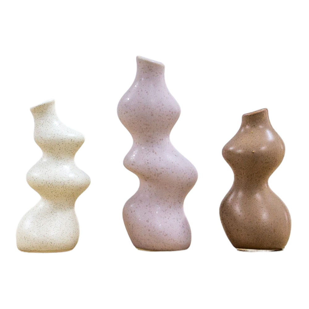 Product photograph of Gallery Interiors Set Of 3 Meint Vase Natural Medium from Olivia's.