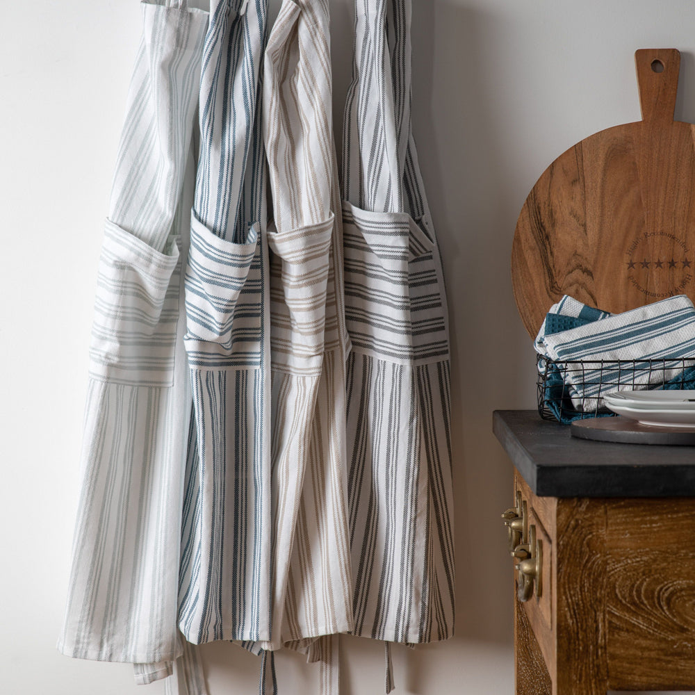 Product photograph of Gallery Interiors Morwen Organic Cotton Apron Blue from Olivia's