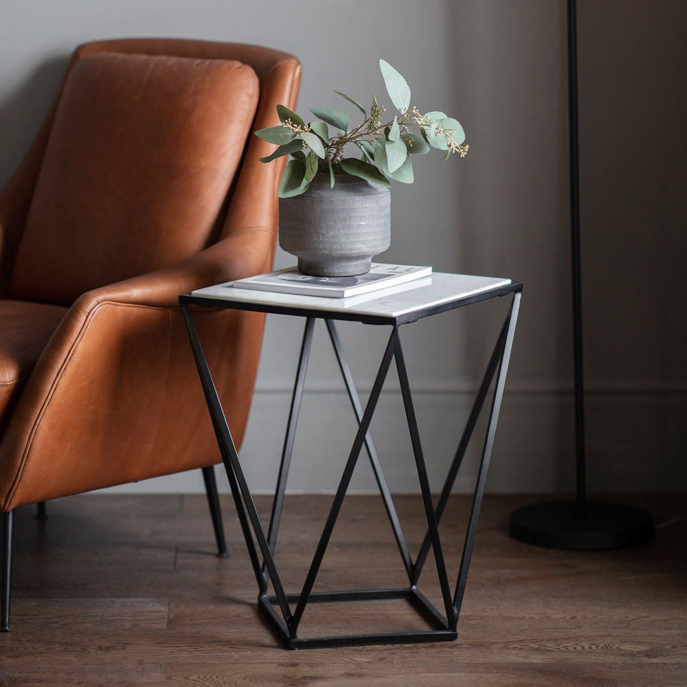 Product photograph of Gallery Interiors Murray Side Table In Black from Olivia's.