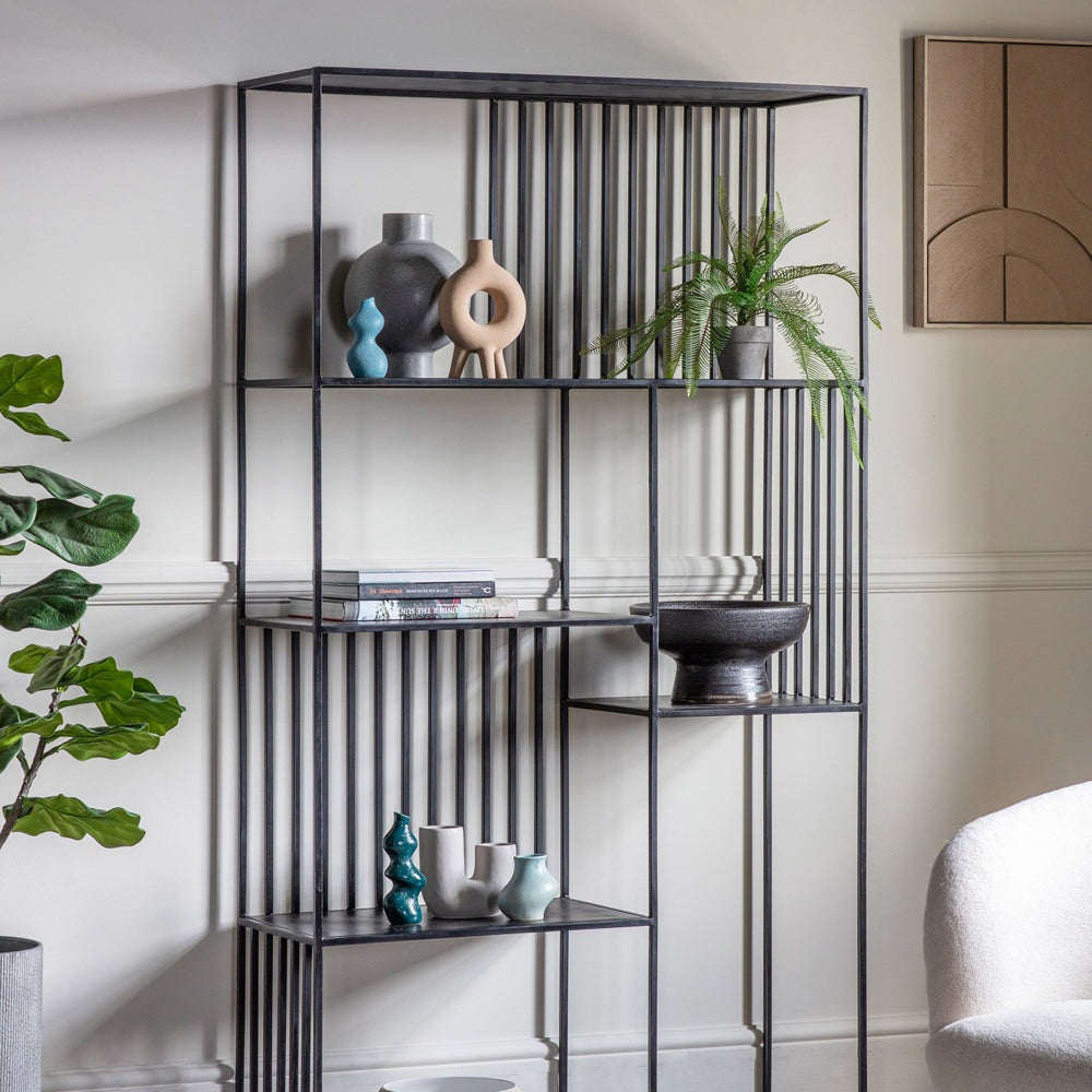 Product photograph of Gallery Interiors Otakar Open Display Unit In Black from Olivia's.