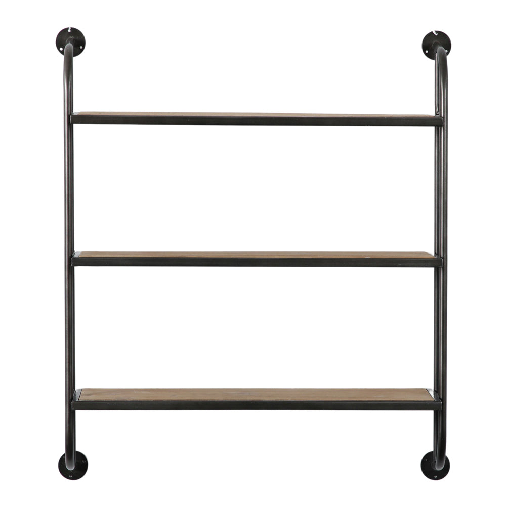 Product photograph of Gallery Interiors Set Of 3 Parrino Wall Shelf Black Brown from Olivia's