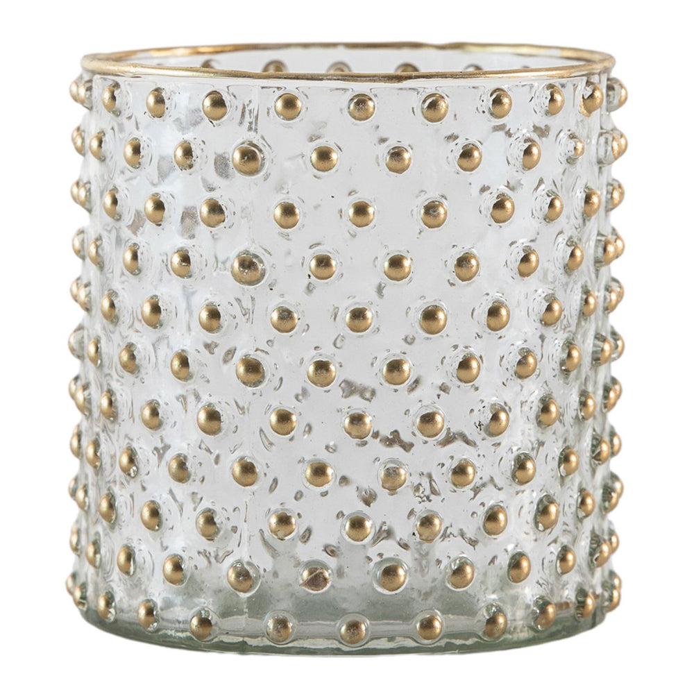 Product photograph of Gallery Interiors Platt Spotty Tealight Holder Gold from Olivia's