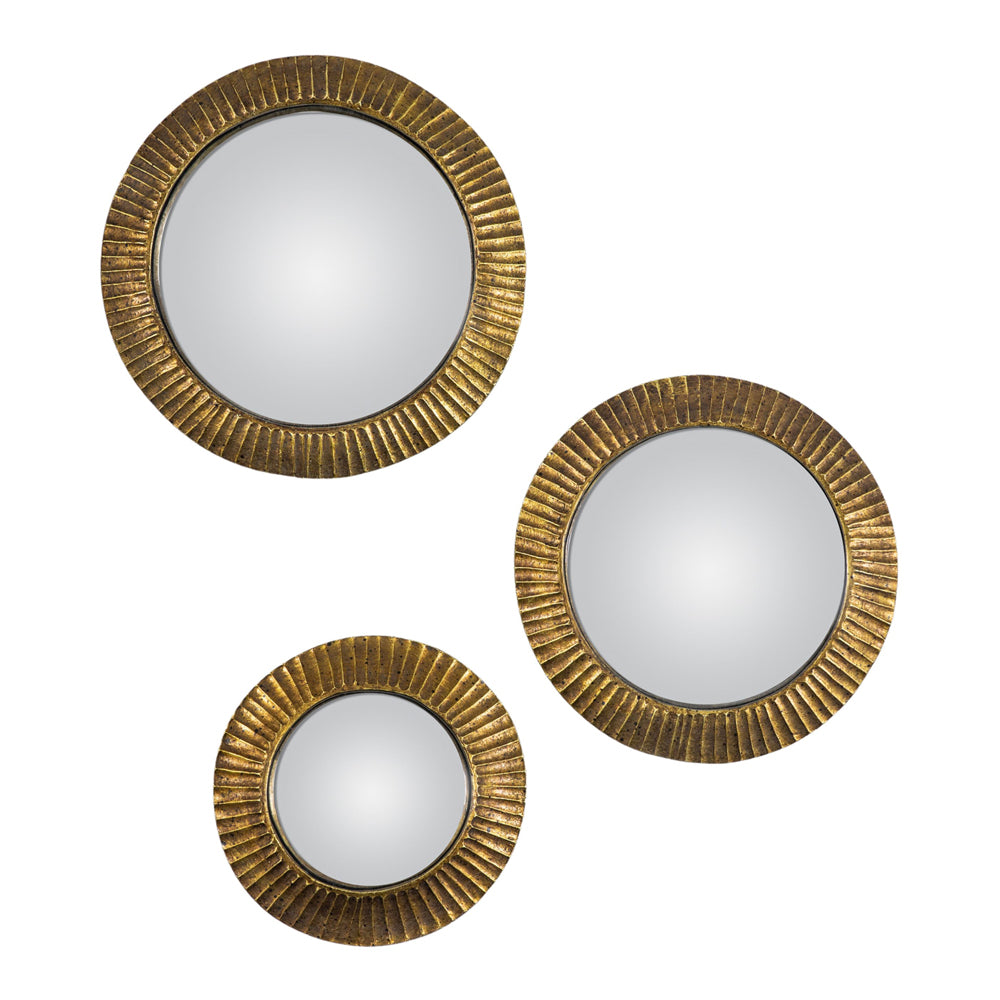 Product photograph of Gallery Interiors Set Of 3 Sonam Convex Mirror Bronze from Olivia's
