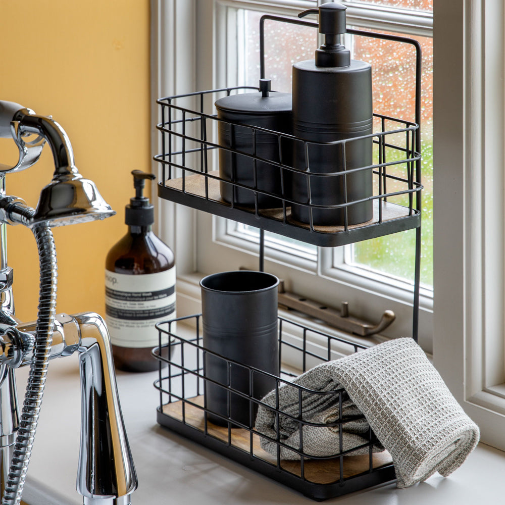 Product photograph of Gallery Interiors Tapani Bathroom Caddy Black from Olivia's.