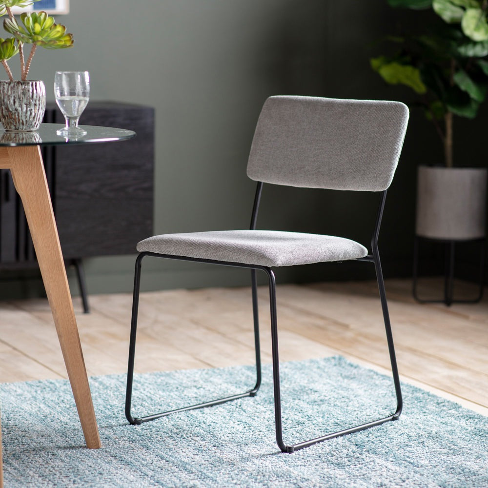 Product photograph of Gallery Interiors Set Of 2 Turchi Dining Chairs In Light Grey from Olivia's