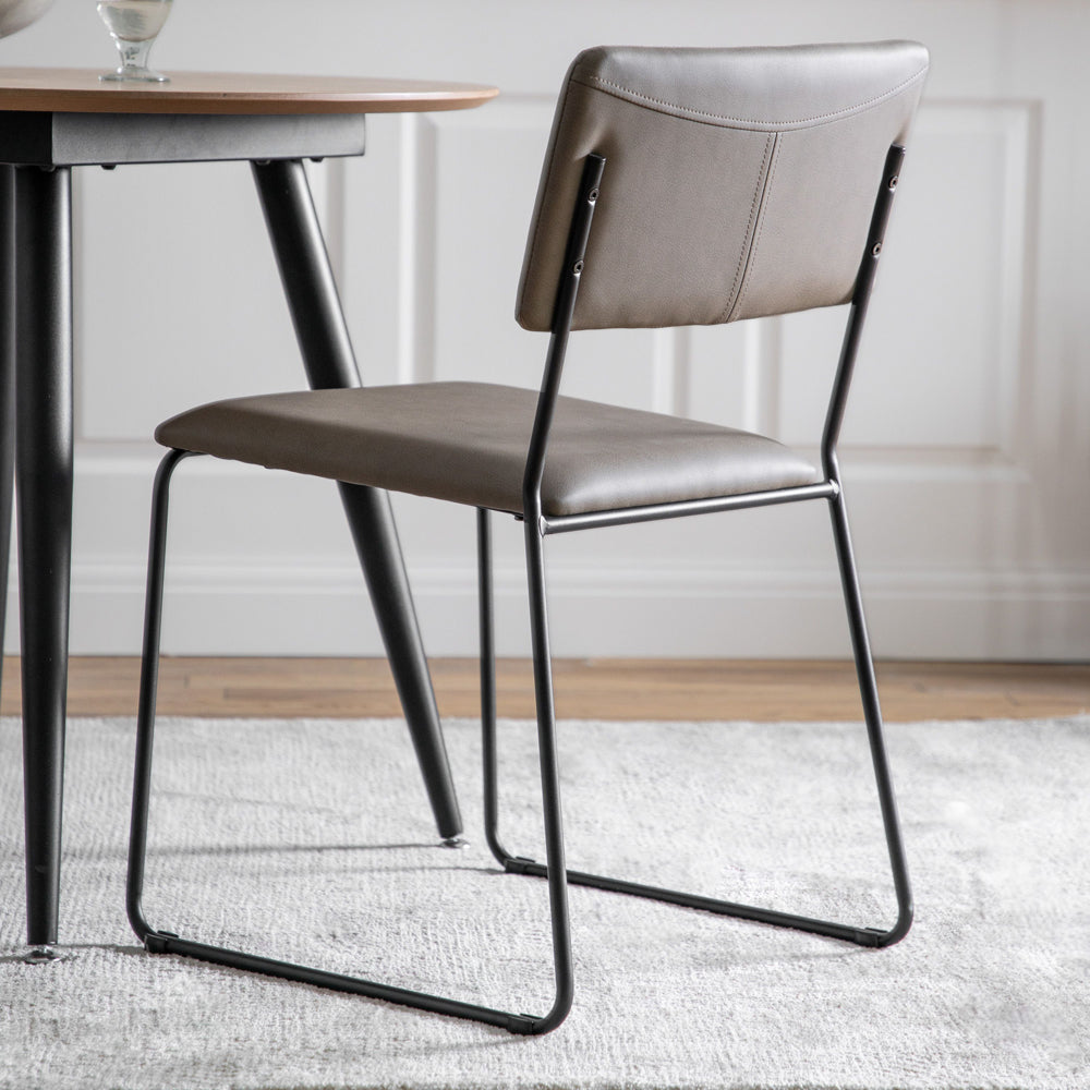 Product photograph of Gallery Interiors Set Of 2 Turchi Dining Chairs Silver Grey from Olivia's