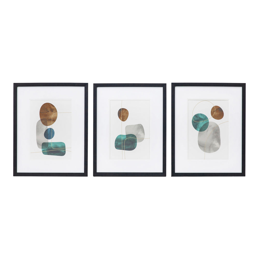 Product photograph of Gallery Interiors Set Of 3 Vargha Abstract Wall Art Multicoloured from Olivia's.