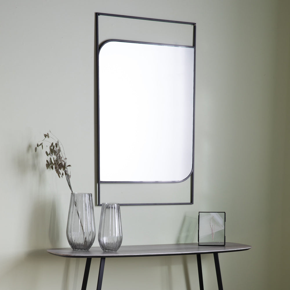 Product photograph of Gallery Interiors Ward Mirror Black from Olivia's
