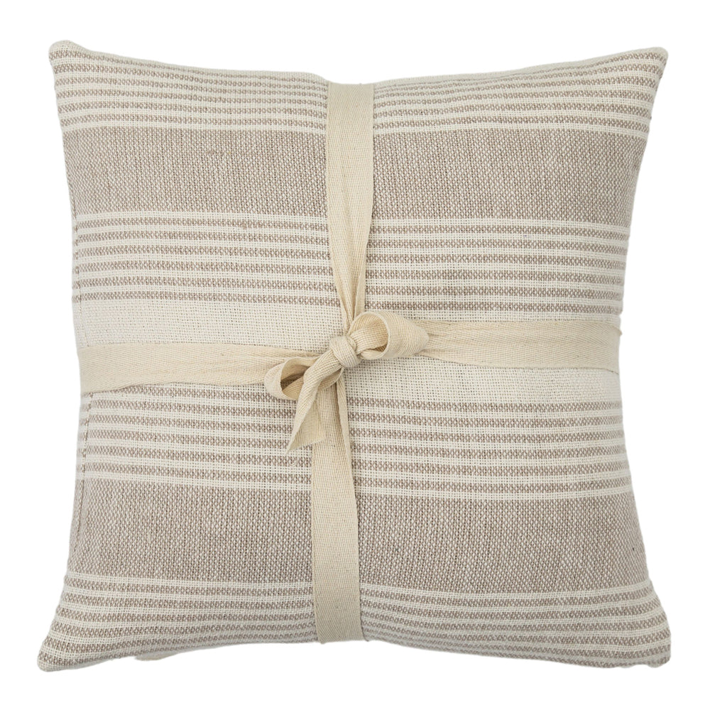 Gallery Interiors Set Of 2 Westley Stripe Cushion Taupe