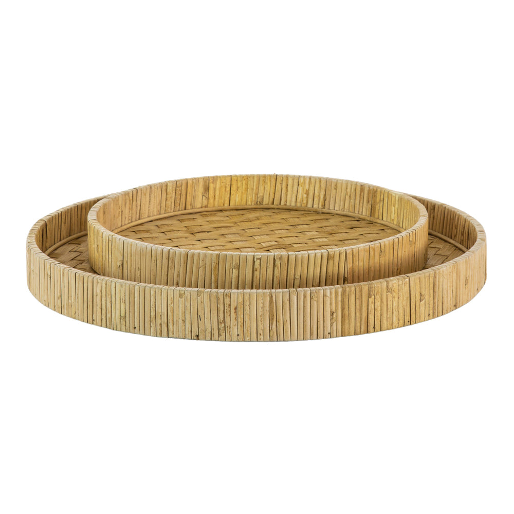 Product photograph of Gallery Interiors Set Of 2 Wright Tray Rattan Natural from Olivia's