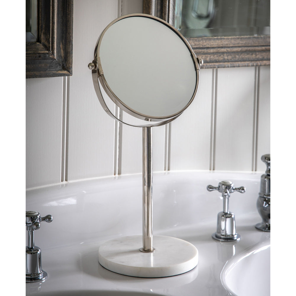 Product photograph of Gallery Interiors Zini Vanity Mirror White Silver from Olivia's