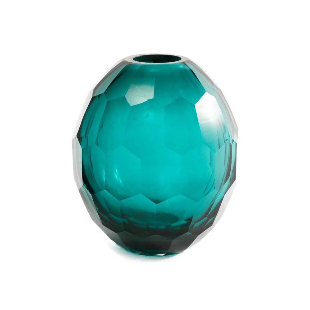 Product photograph of Liang Eimil Glass Vase Teal - Small from Olivia's