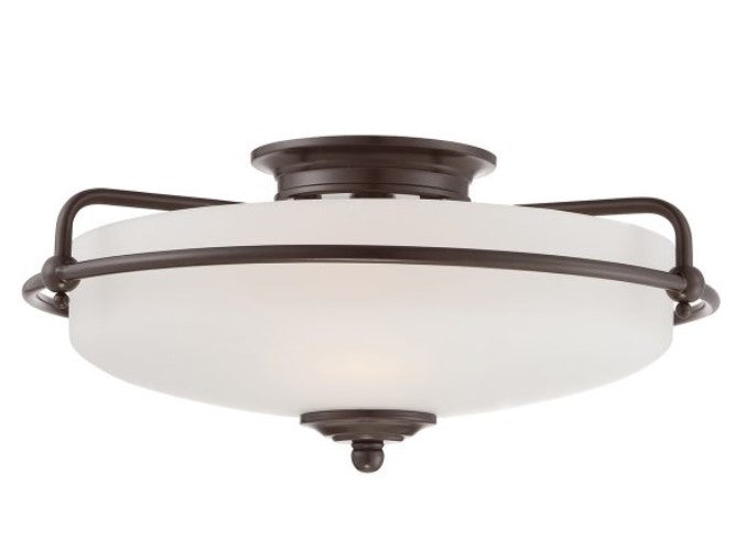 Product photograph of Elstead Griffin 3 Light Flush Mount from Olivia's