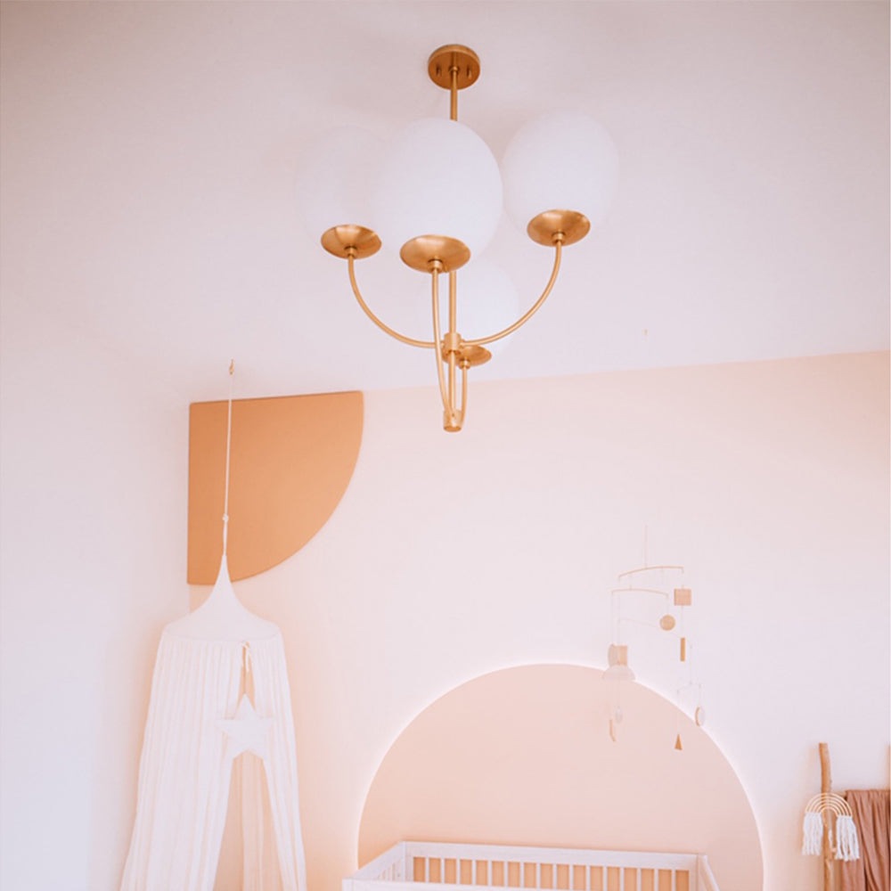 Product photograph of Hudson Valley Lighting Carrie 4 Light Chandelier In Aged Brass from Olivia's.
