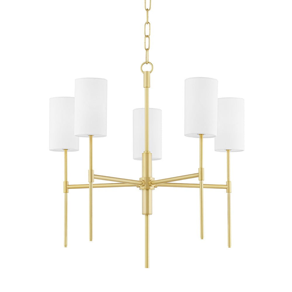 Product photograph of Hudson Valley Lighting Olivia 5 Light Chandelier Aged Brass from Olivia's