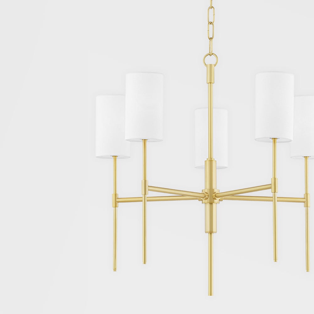 Product photograph of Hudson Valley Lighting Olivia 5 Light Chandelier Aged Brass from Olivia's.