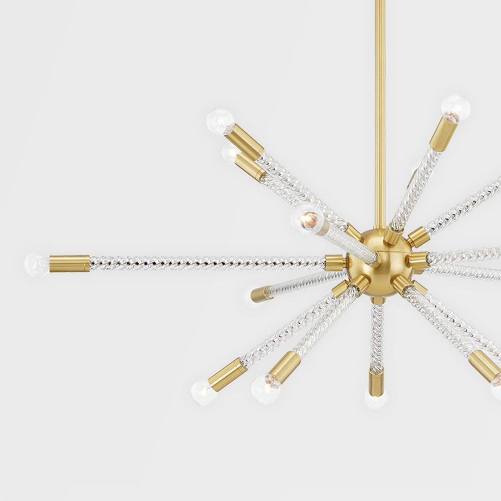 Product photograph of Hudson Valley Lighting Pippin 15 Light Chandelier Aged Brass from Olivia's.