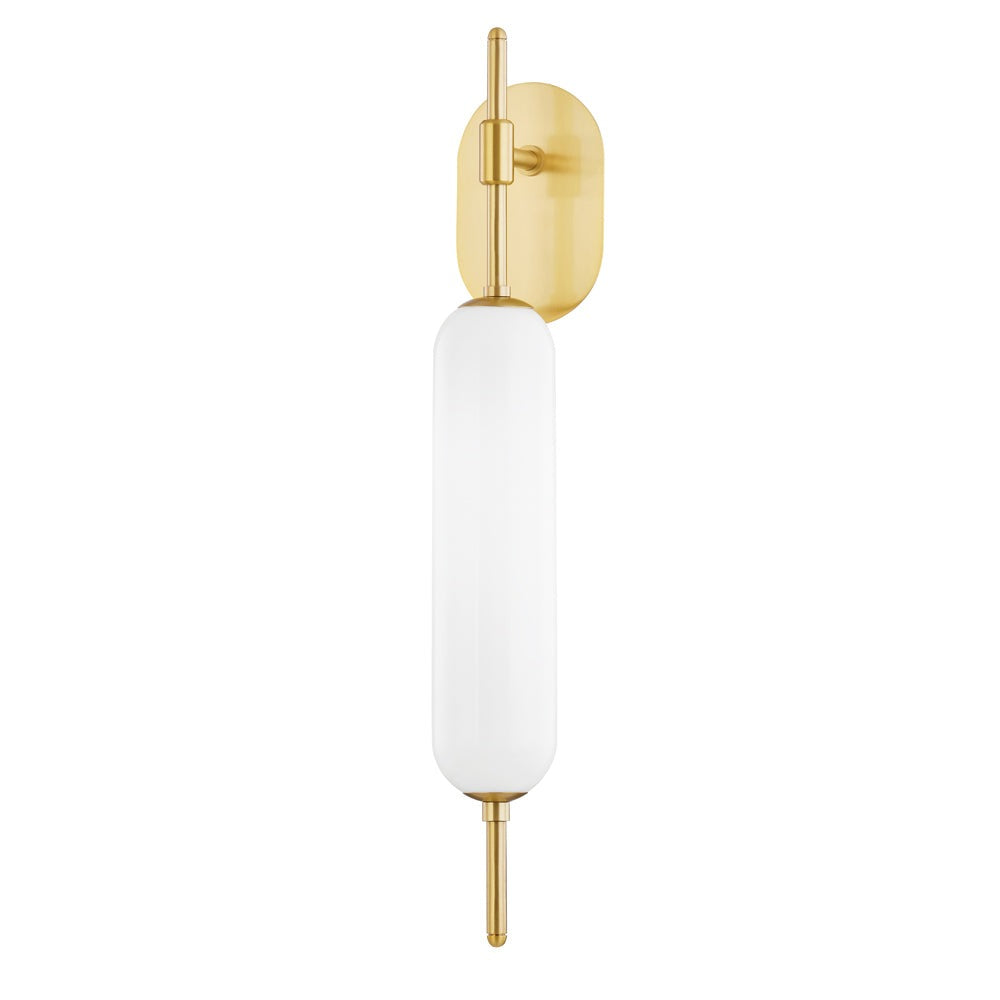 Product photograph of Hudson Valley Lighting Miley 1 Light Wall Sconce In Aged Brass from Olivia's