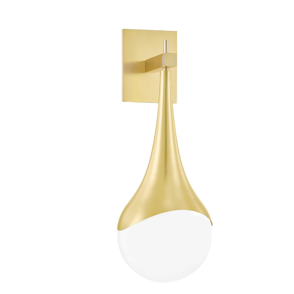 Product photograph of Hudson Valley Lighting Ariana 1 Light Wall Sconce In Aged Brass from Olivia's