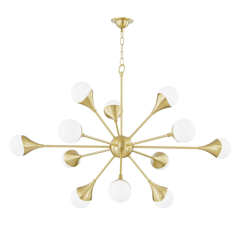 Product photograph of Hudson Valley Lighting Ariana 12 Light Chandelier Aged Brass from Olivia's