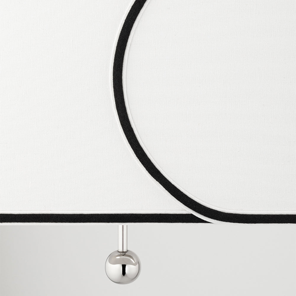 Product photograph of Hudson Valley Lighting Zara Brass Base And White W Black Trim Shade Pendant Large from Olivia's.