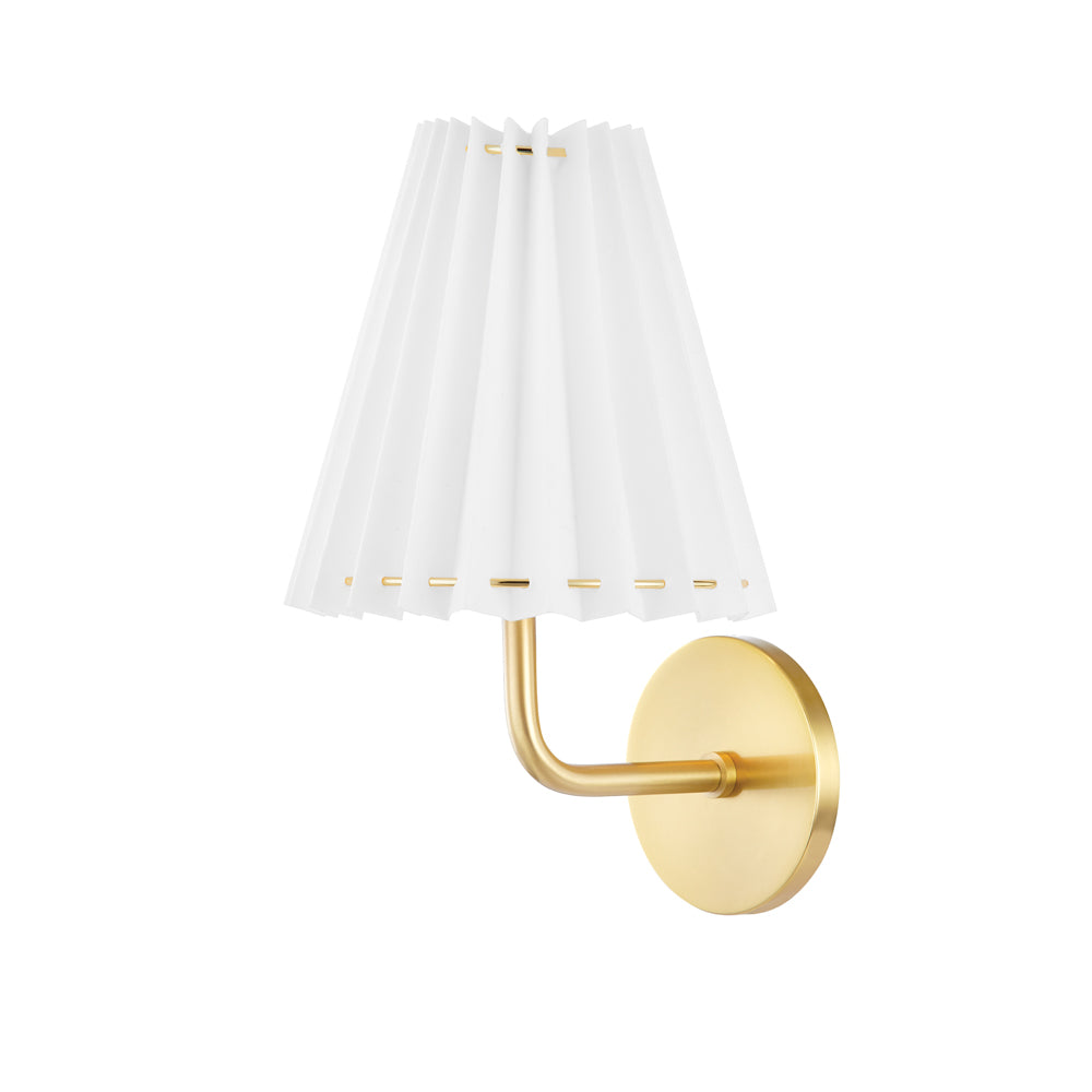 Product photograph of Hudson Valley Lighting Demi 1 Light Wall Sconce In Aged Brass from Olivia's