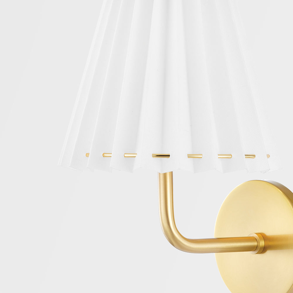 Product photograph of Hudson Valley Lighting Demi 1 Light Wall Sconce In Aged Brass from Olivia's.