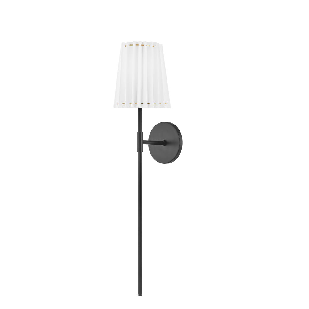 Product photograph of Hudson Valley Lighting Demi 1 Light Tall Wall Sconce In Soft Black from Olivia's