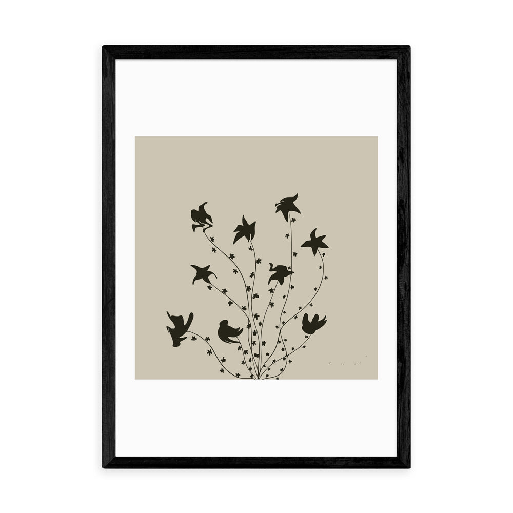 Product photograph of Swirly Flowers By Hali Igwelaezoh - A3 Black Framed Art Print from Olivia's