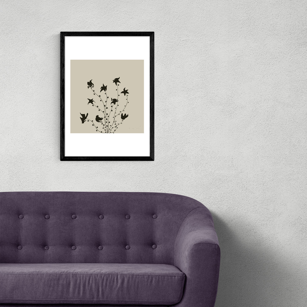 Product photograph of Swirly Flowers By Hali Igwelaezoh - A3 Black Framed Art Print from Olivia's.