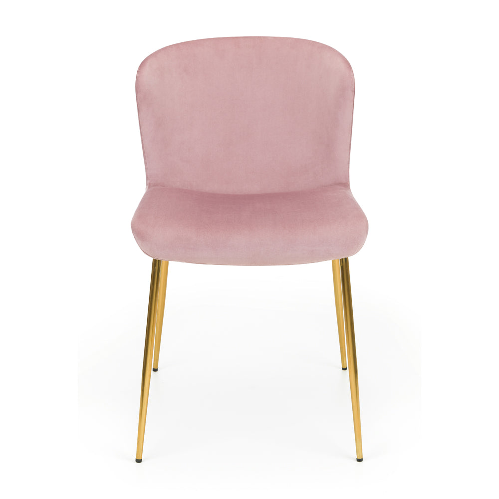Product photograph of Olivia S Set Of 2 Harris Dining Chairs In Dusky Pink from Olivia's.