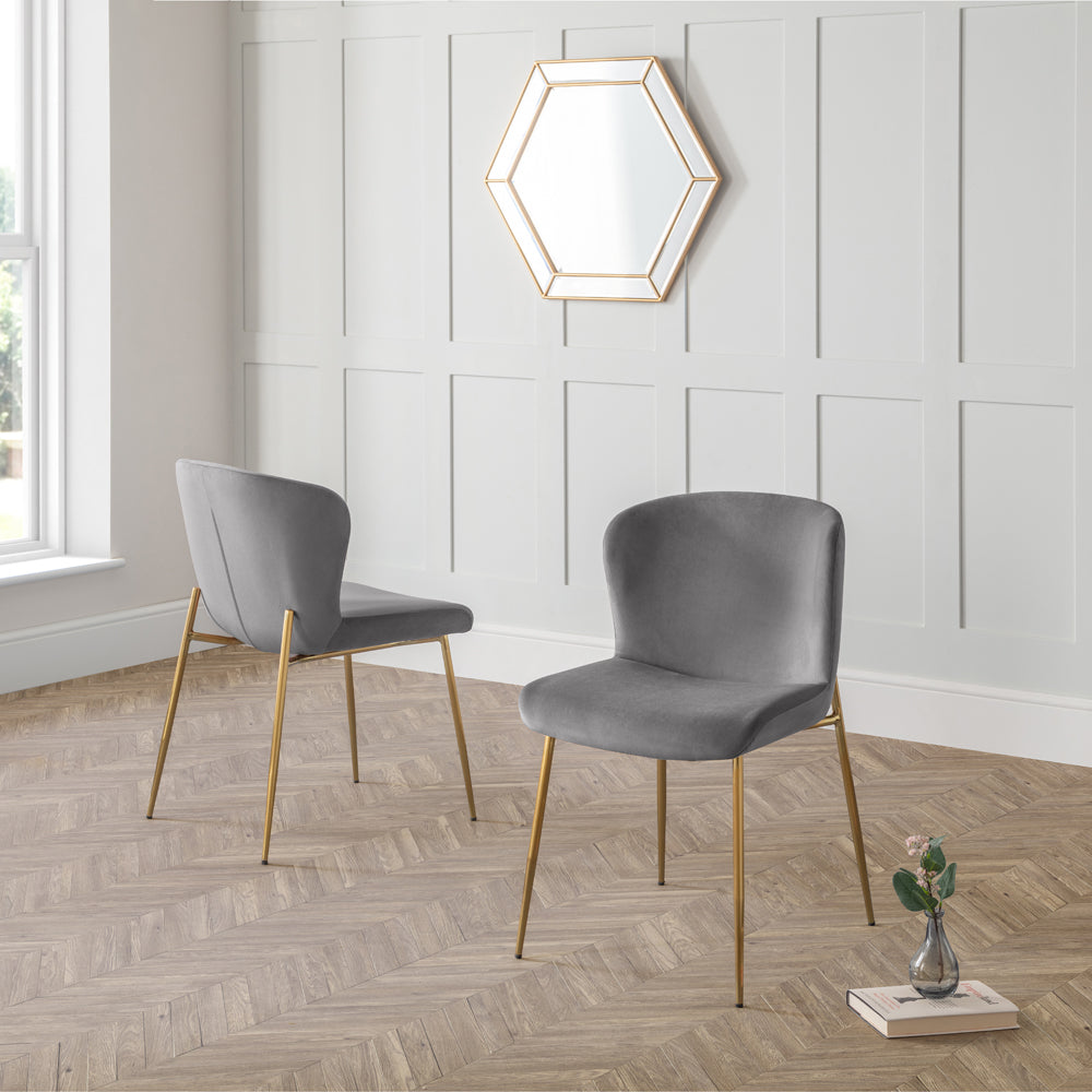 Product photograph of Olivia S Set Of 2 Harris Dining Chairs In Grey from Olivia's